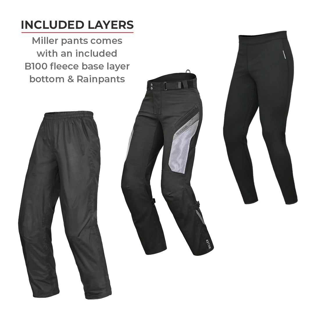 Miller - Street Mesh Riding Pants with Liners (Black) - Image 13