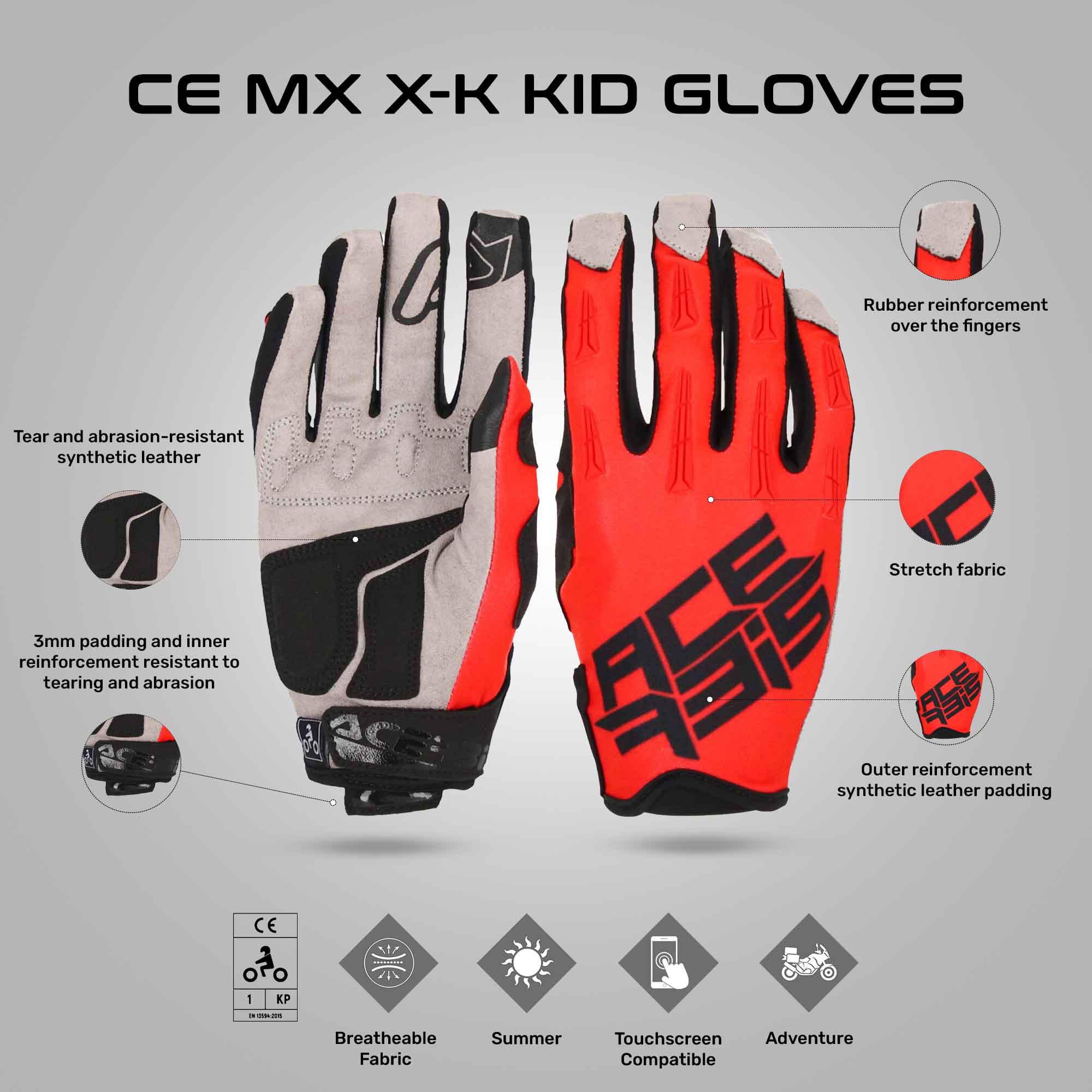 MX X-H For Kids - Motocross Riding Gloves - Image 4