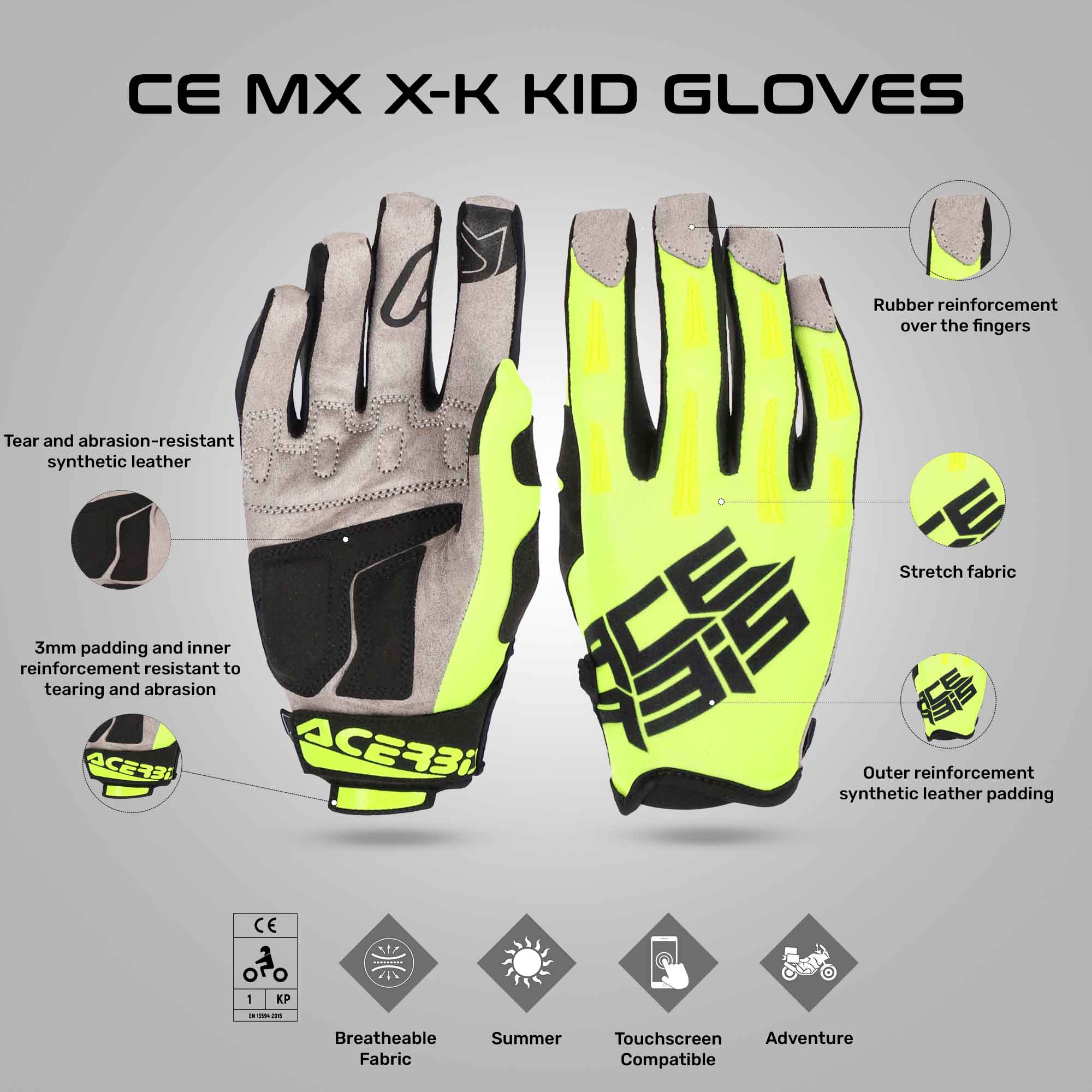 MX X-H For Kids - Motocross Riding Gloves - Image 8