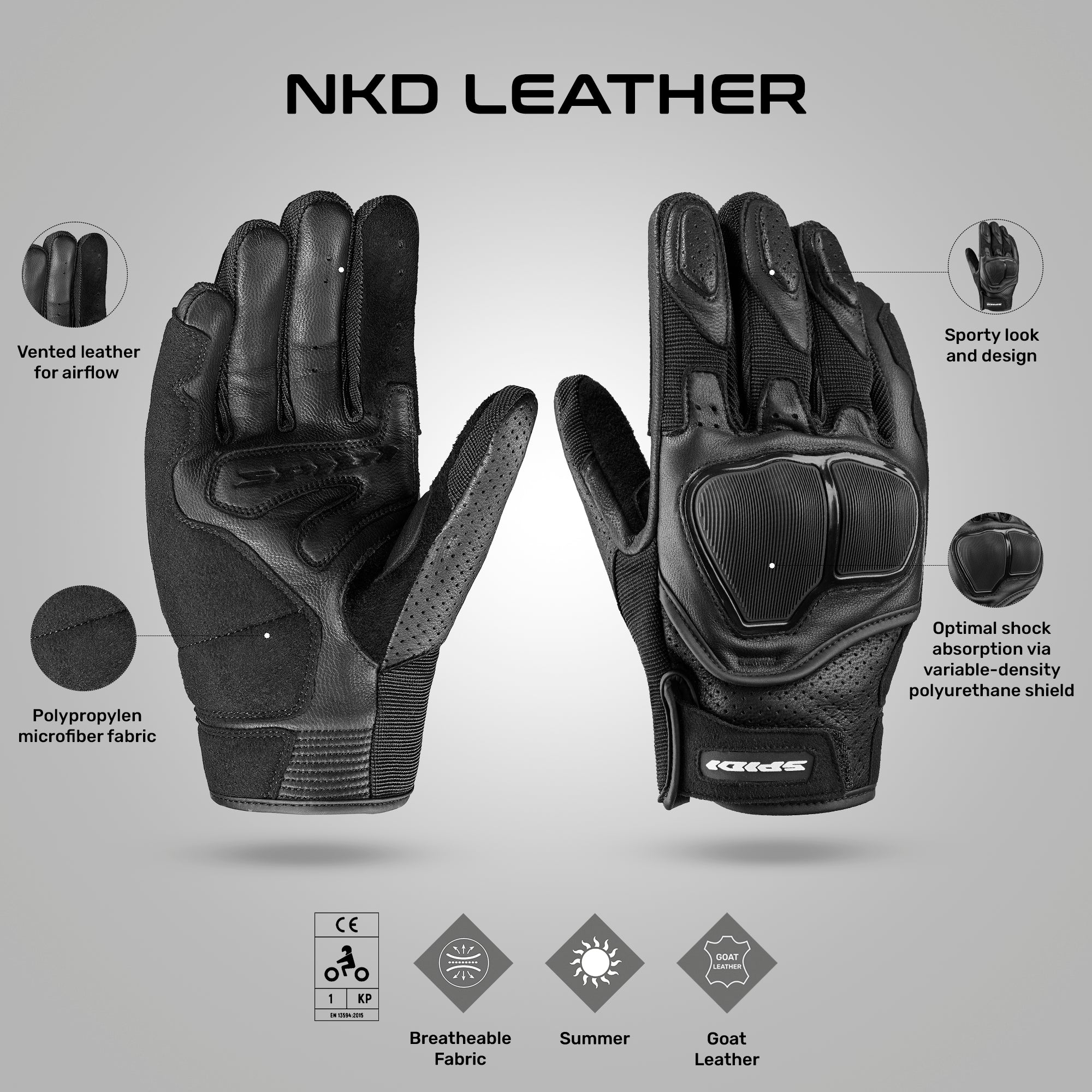 NK-D - Leather Motorcycle Riding Gloves - Image 4