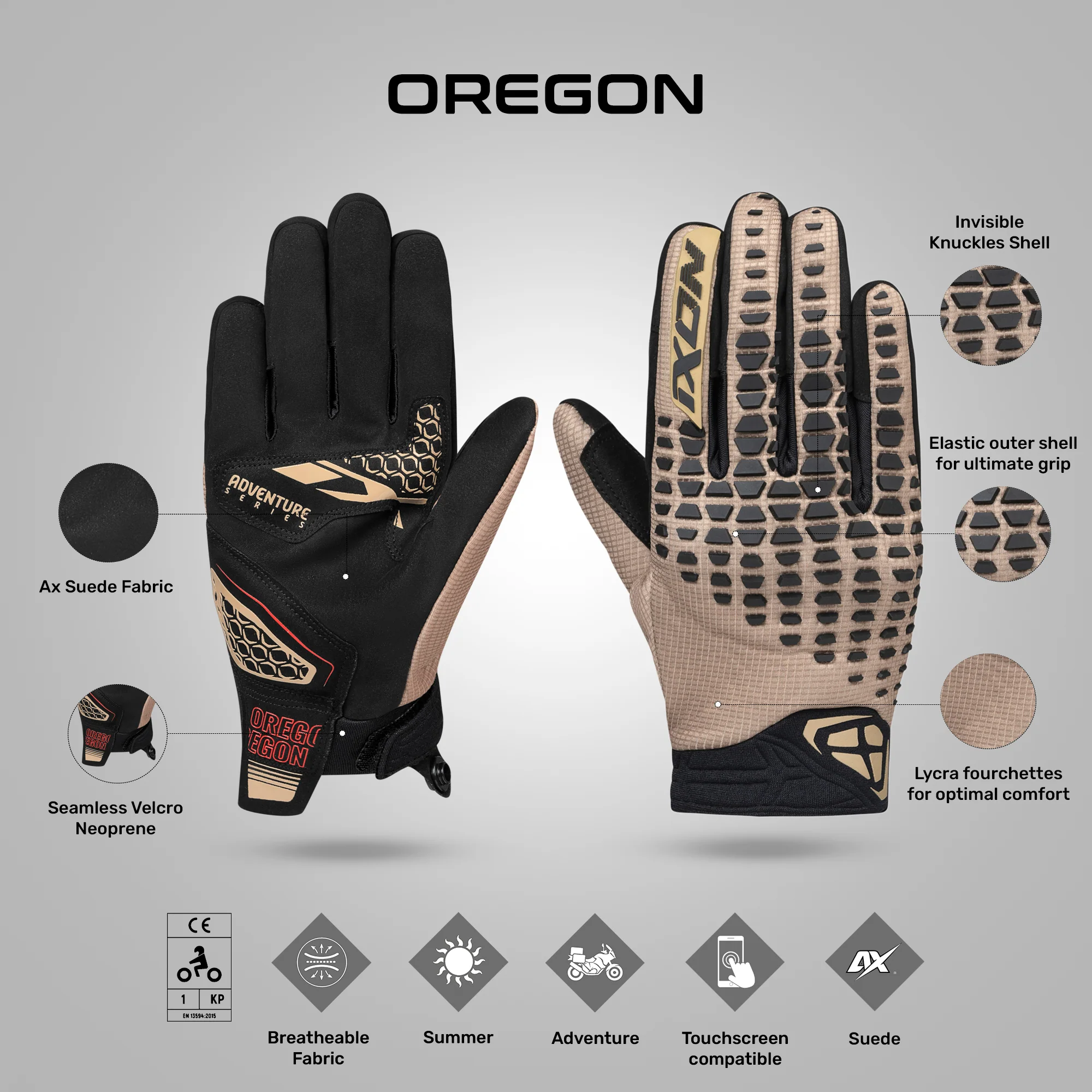 Oregon - Ultra Light Adventure Touring Gloves - Image 6