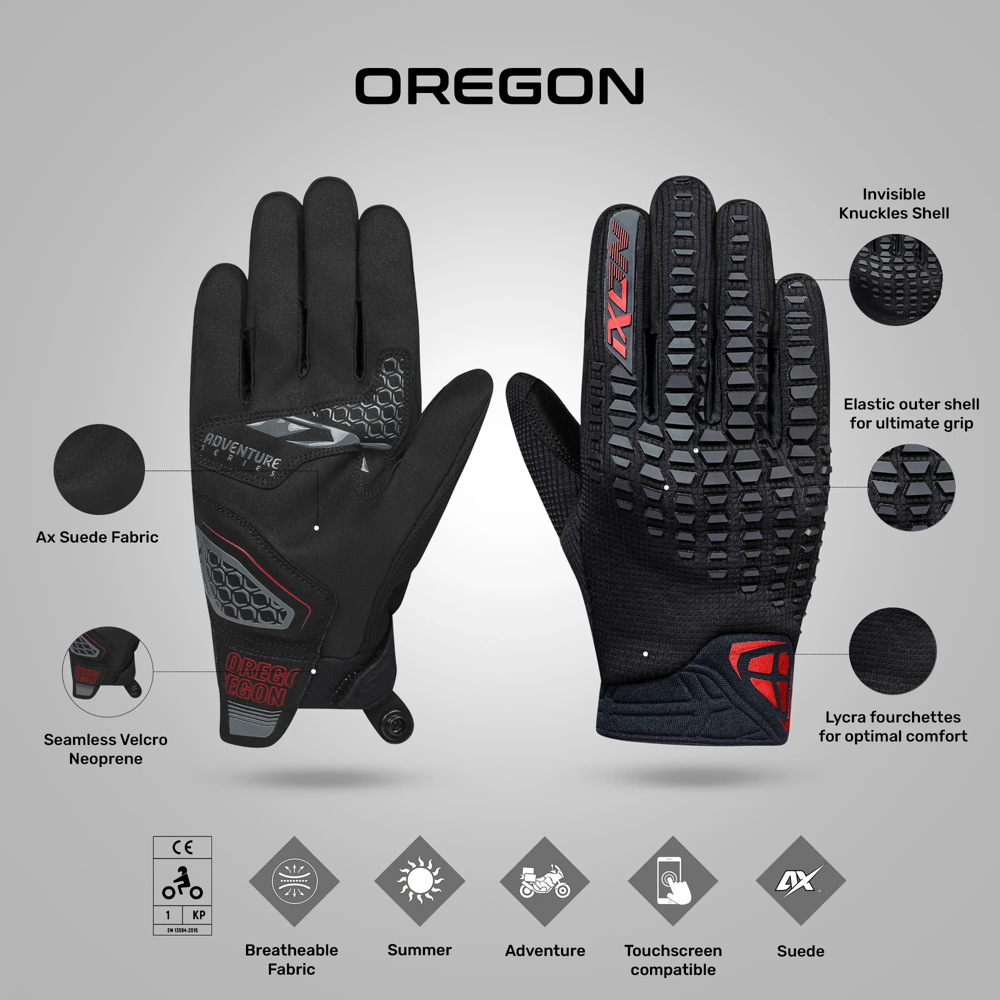 Oregon - Ultra Light Adventure Touring Gloves - Image 9