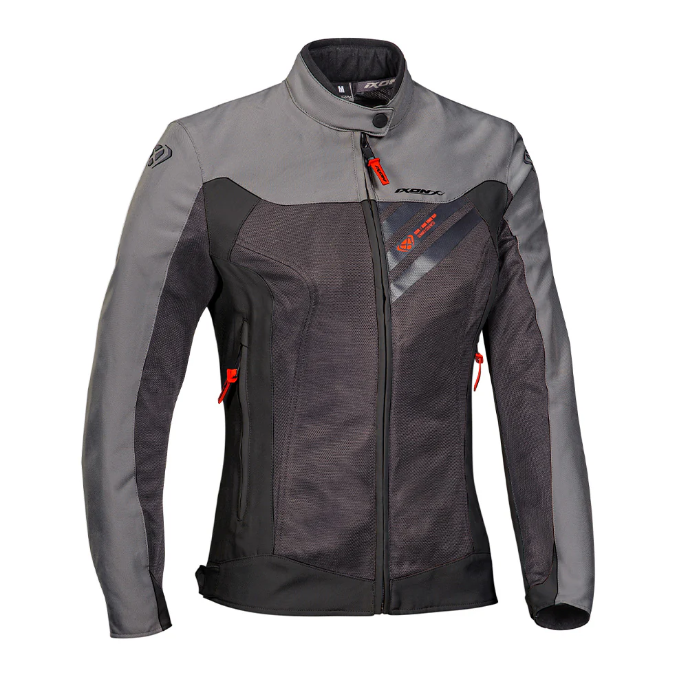 Orion - CE Certified Women's Riding Jacket (Anthracite/Grey/Red)