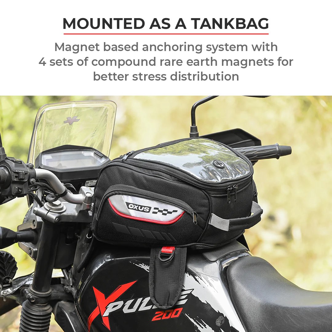 Oxus - 13L - Magnetic Tank Bag with Rain Cover (Black) - Image 18