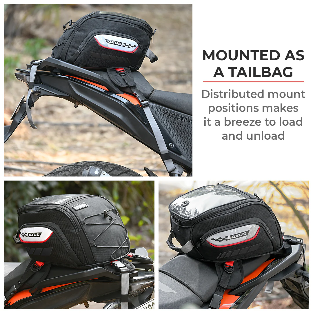 Oxus - 13L - Magnetic Tank Bag with Rain Cover (Black) - Image 19