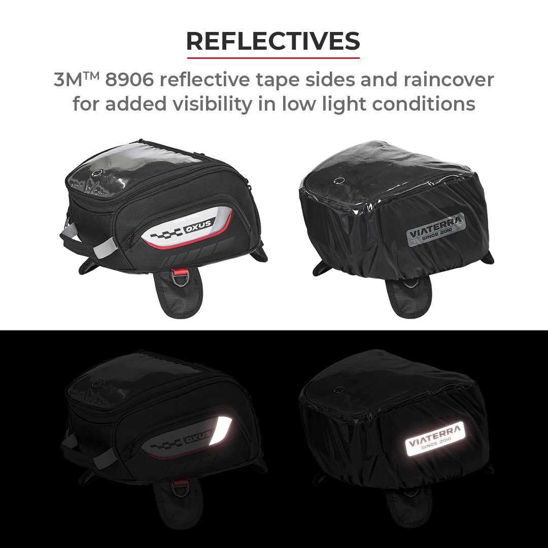 Oxus - 13L - Magnetic Tank Bag with Rain Cover (Black) - Image 15
