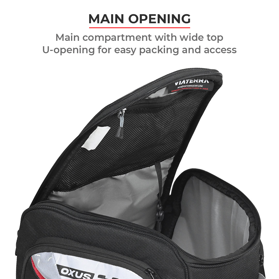 Oxus - 13L - Magnetic Tank Bag with Rain Cover (Black) - Image 4