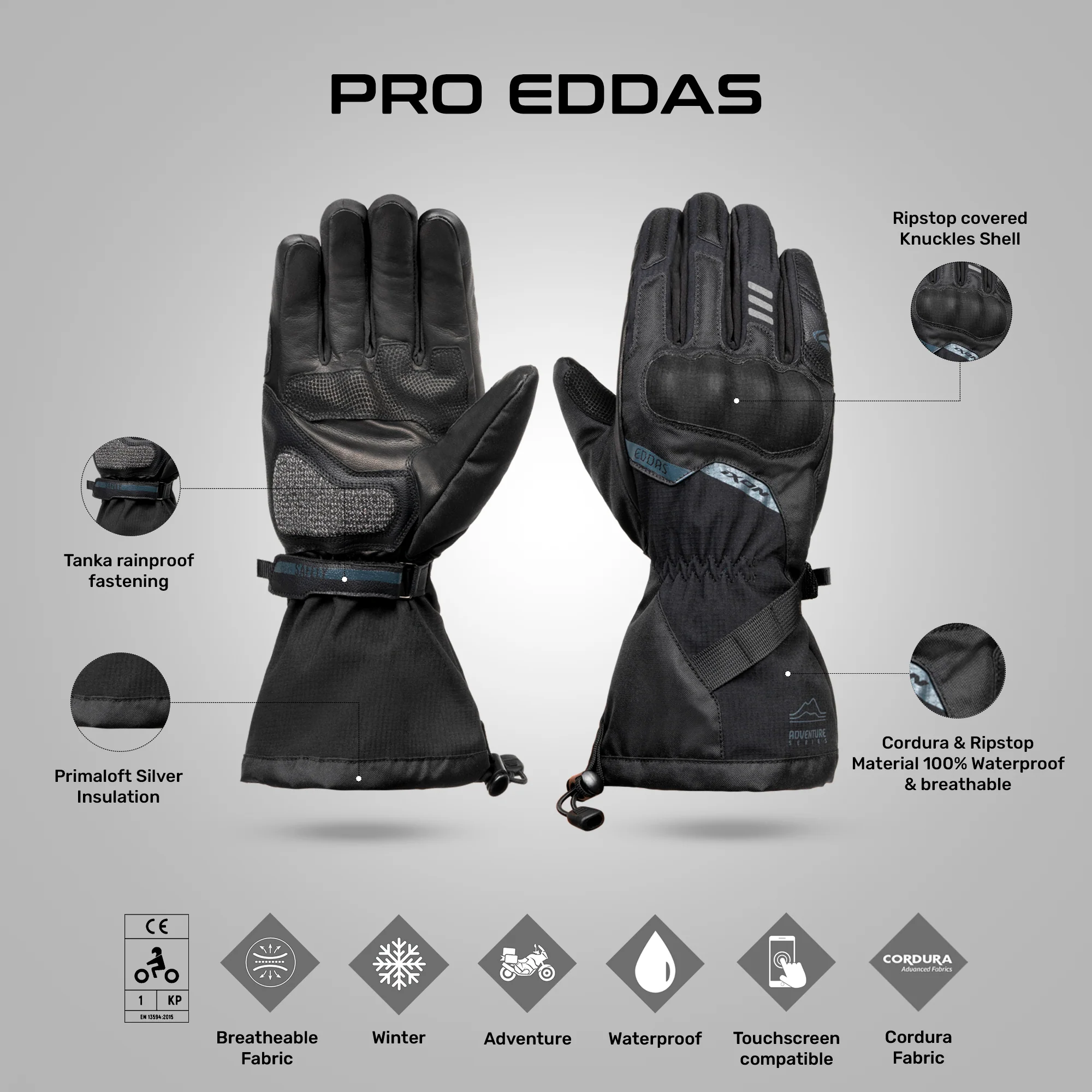 Pro Eddas - Full Gauntlet All Weather Riding Gloves - Image 3