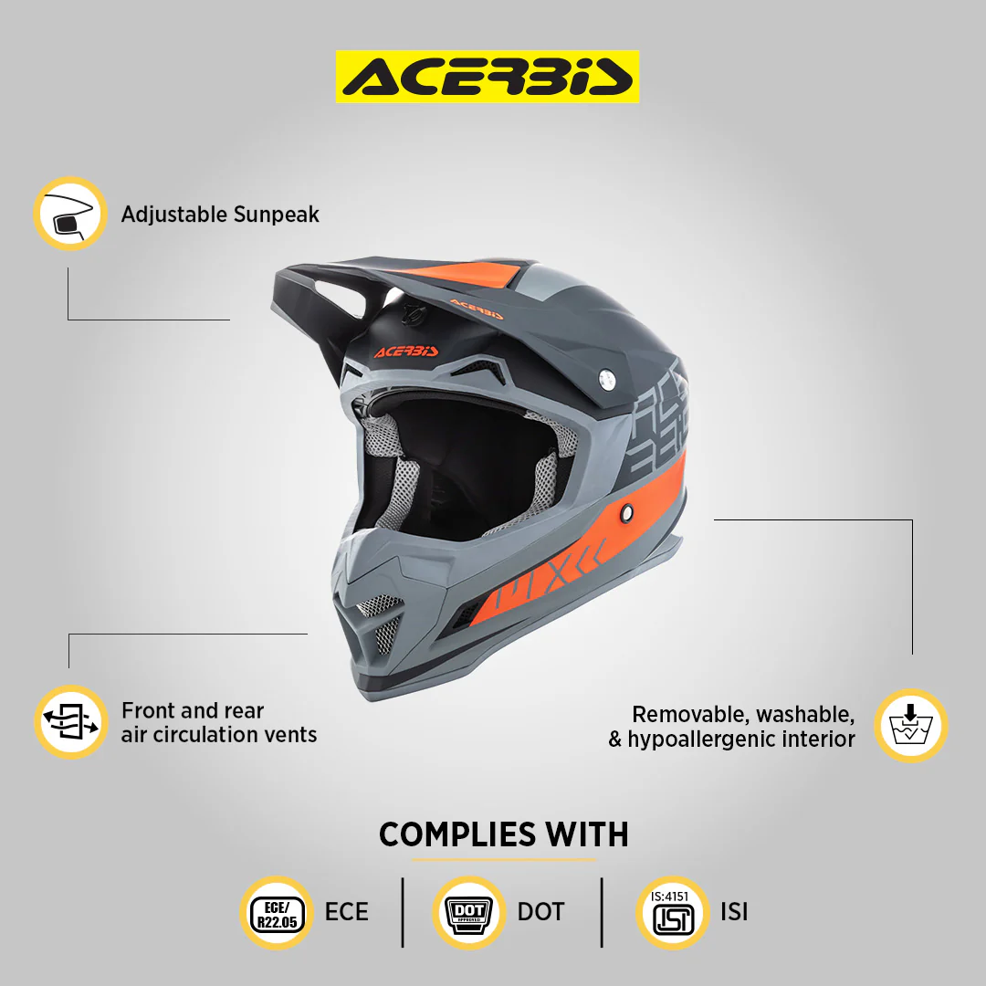 Profile 4 - Motocross Riding Helmet (Black/Orange) - Image 4