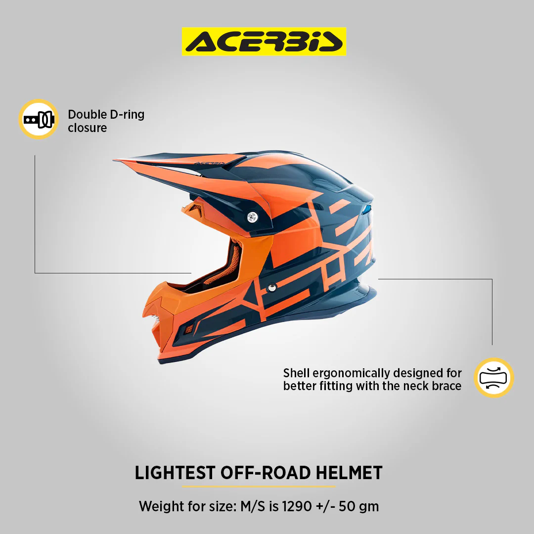 Profile 4 - Motocross Riding Helmet (Blue/Orange) - Image 8
