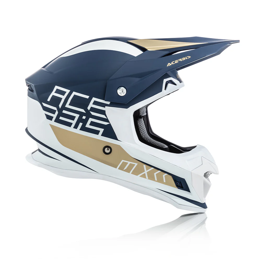 Profile 4 - Motocross Riding Helmet (White/Blue) - Image 2