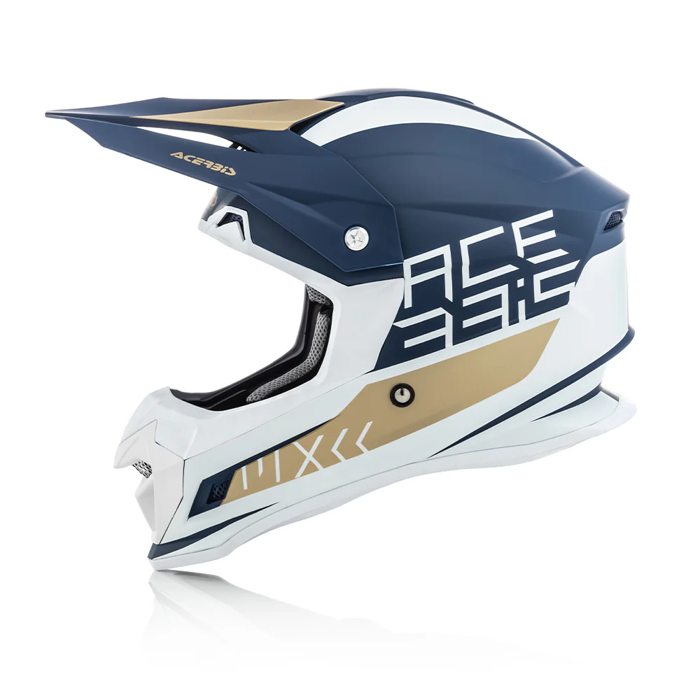 Profile 4 - Motocross Riding Helmet (White/Blue) - Image 3