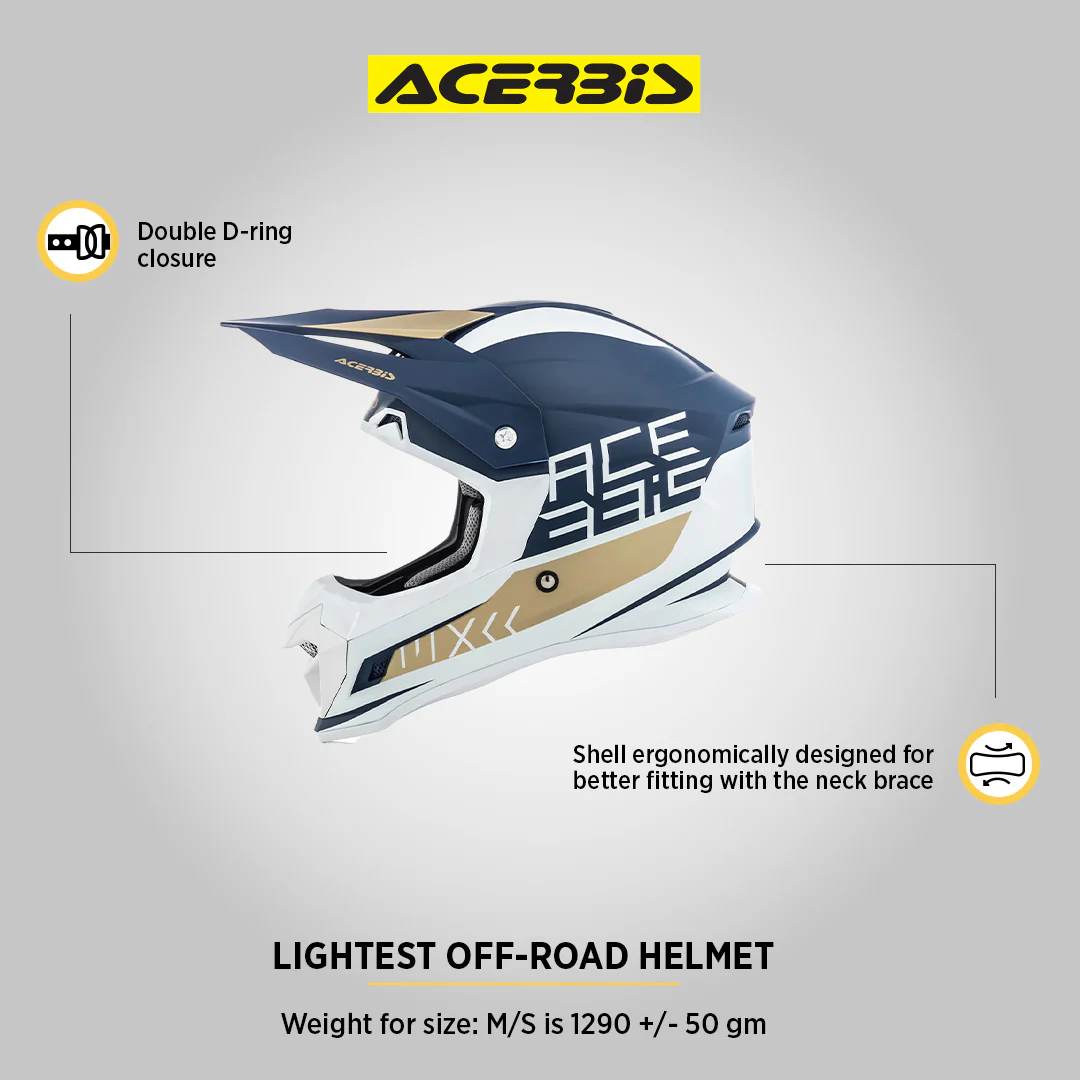 Profile 4 - Motocross Riding Helmet (White/Blue) - Image 8