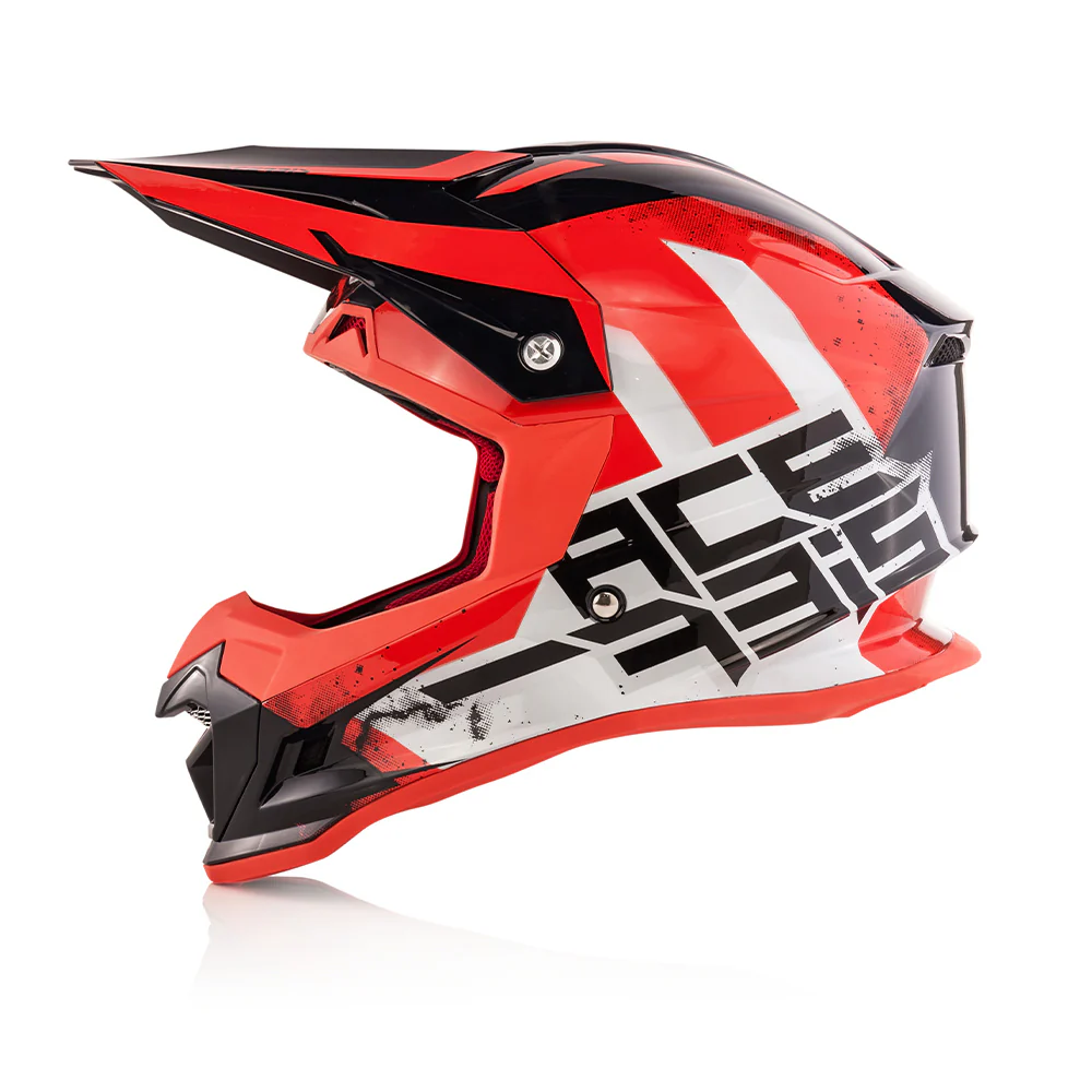 Profile 4 - Motocross Riding Helmet (White/Red) - Image 3
