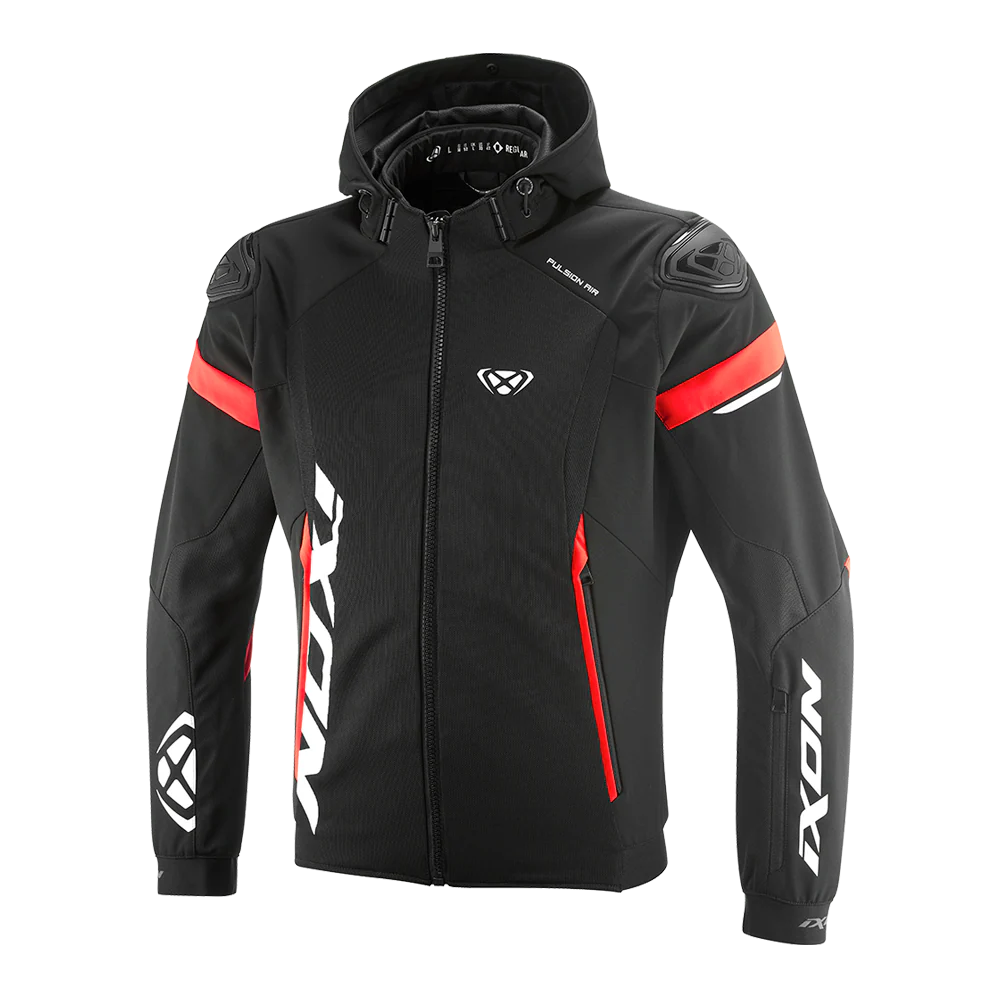 Pulsion Air - Hard Mesh Motorcycle Riding Jacket (Black/White/Bright Red)