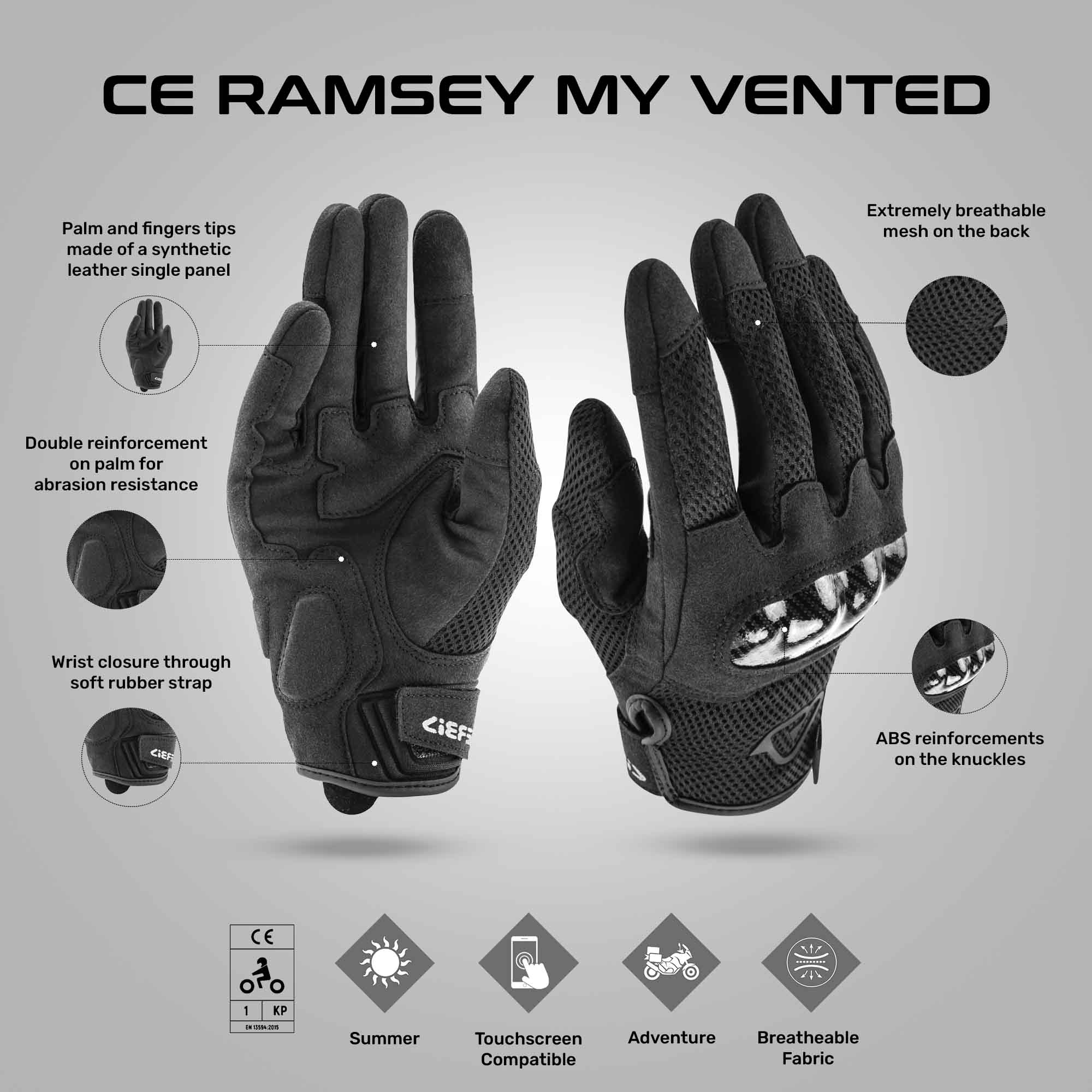 Ramsey My Vented - Adventure Touring Gloves - Image 3