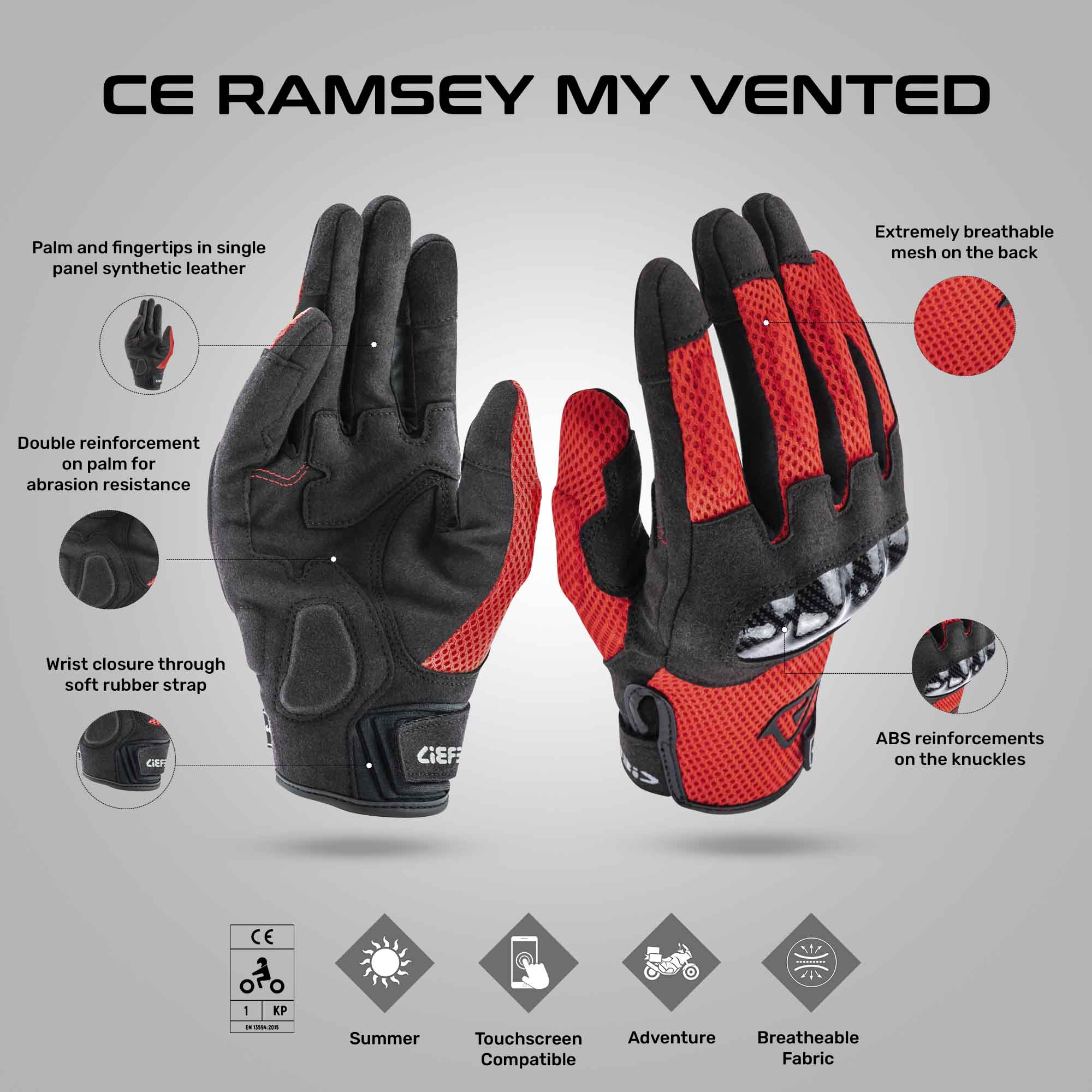 Ramsey My Vented - Adventure Touring Gloves - Image 6