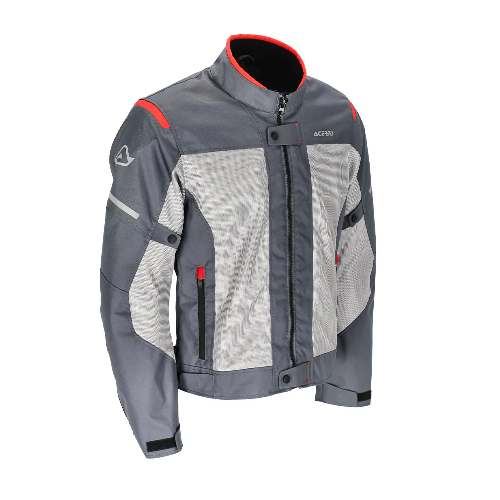Ramsey My Vented - Sport Touring Jacket (Grey/Red) - Image 3