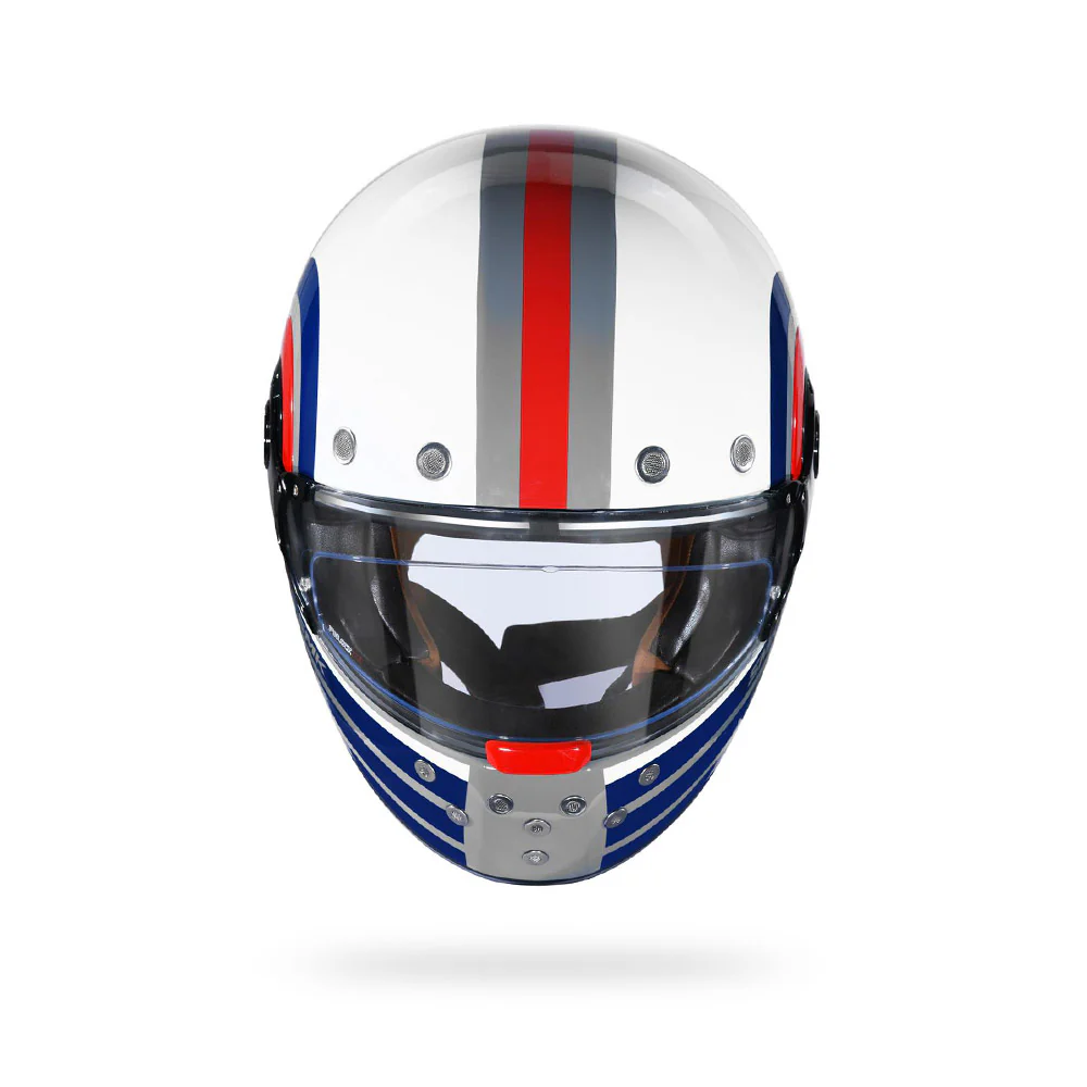Retro Ranko - Motorcycle Riding Helmet (Gloss Grey) - Image 3