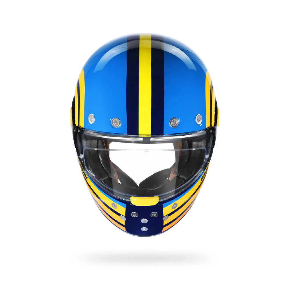 Retro Ranko - Motorcycle Riding Helmet (Gloss Blue) - Image 2