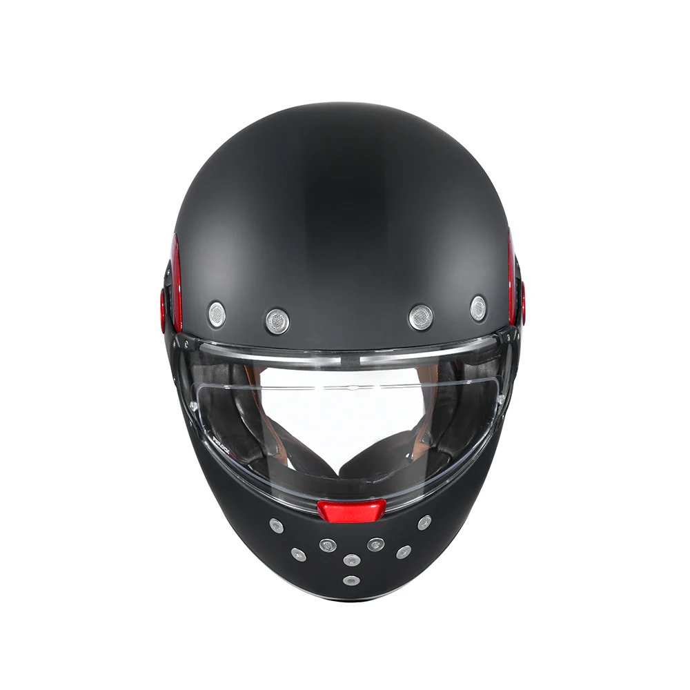 Retro Solid - Motorcycle Riding Helmet (Matt Black) - Image 2