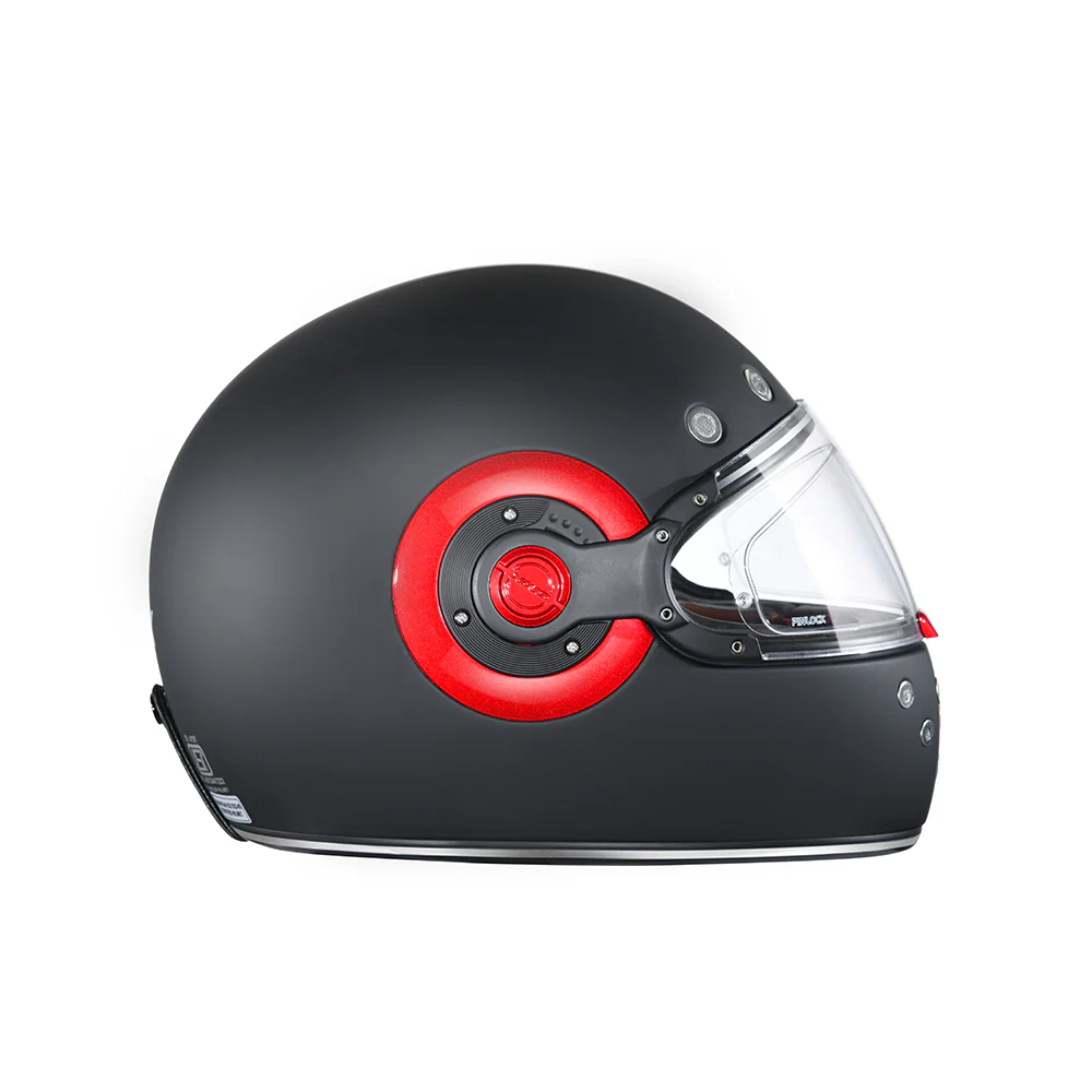 Retro Solid - Motorcycle Riding Helmet (Matt Black) - Image 4