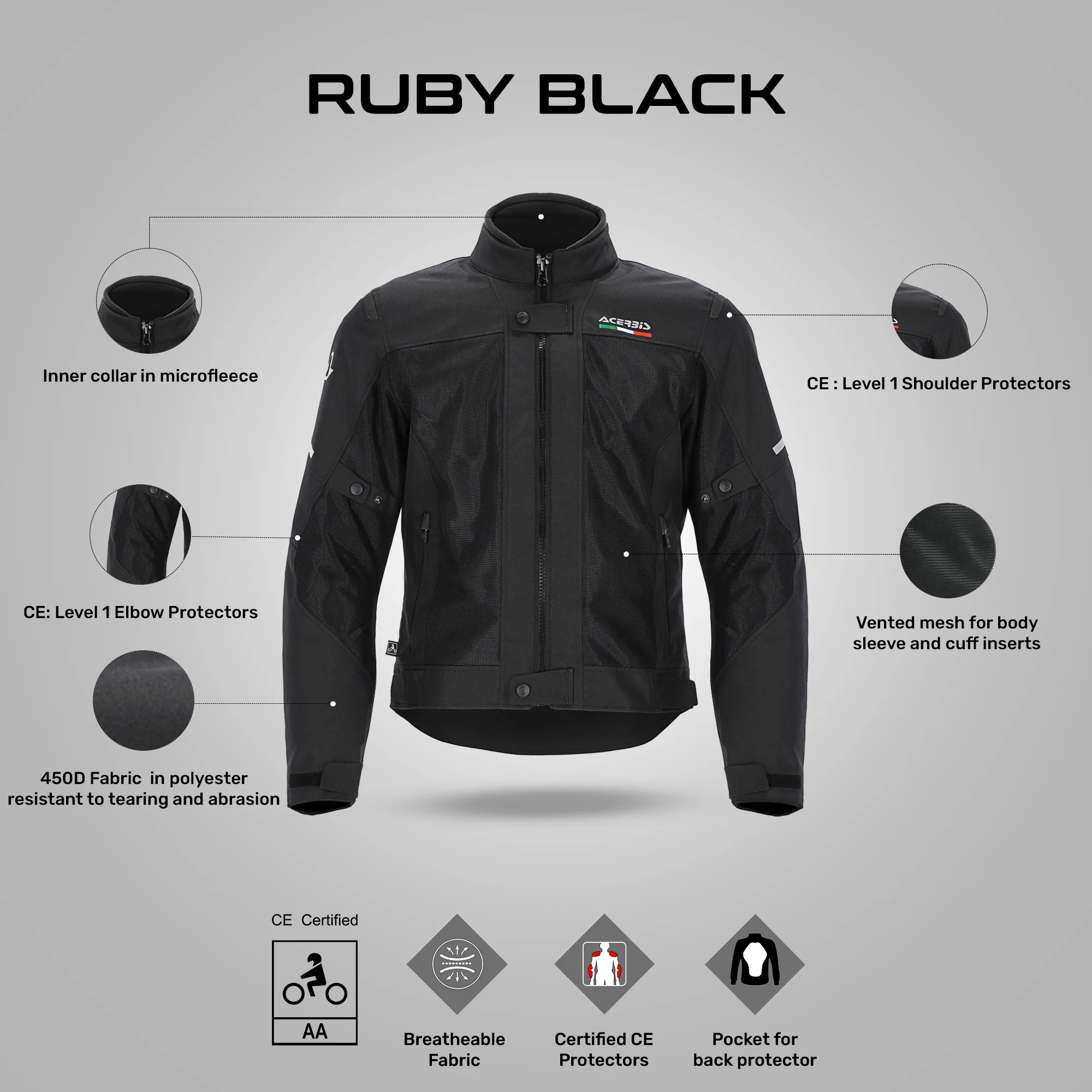 Ruby - All Weather Sport Riding Jacket (Black) - Image 6