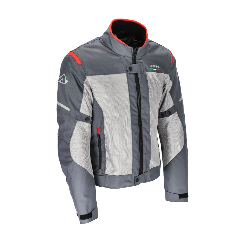 Ruby - All Weather Sport Riding Jacket (Grey/Red) - Image 3