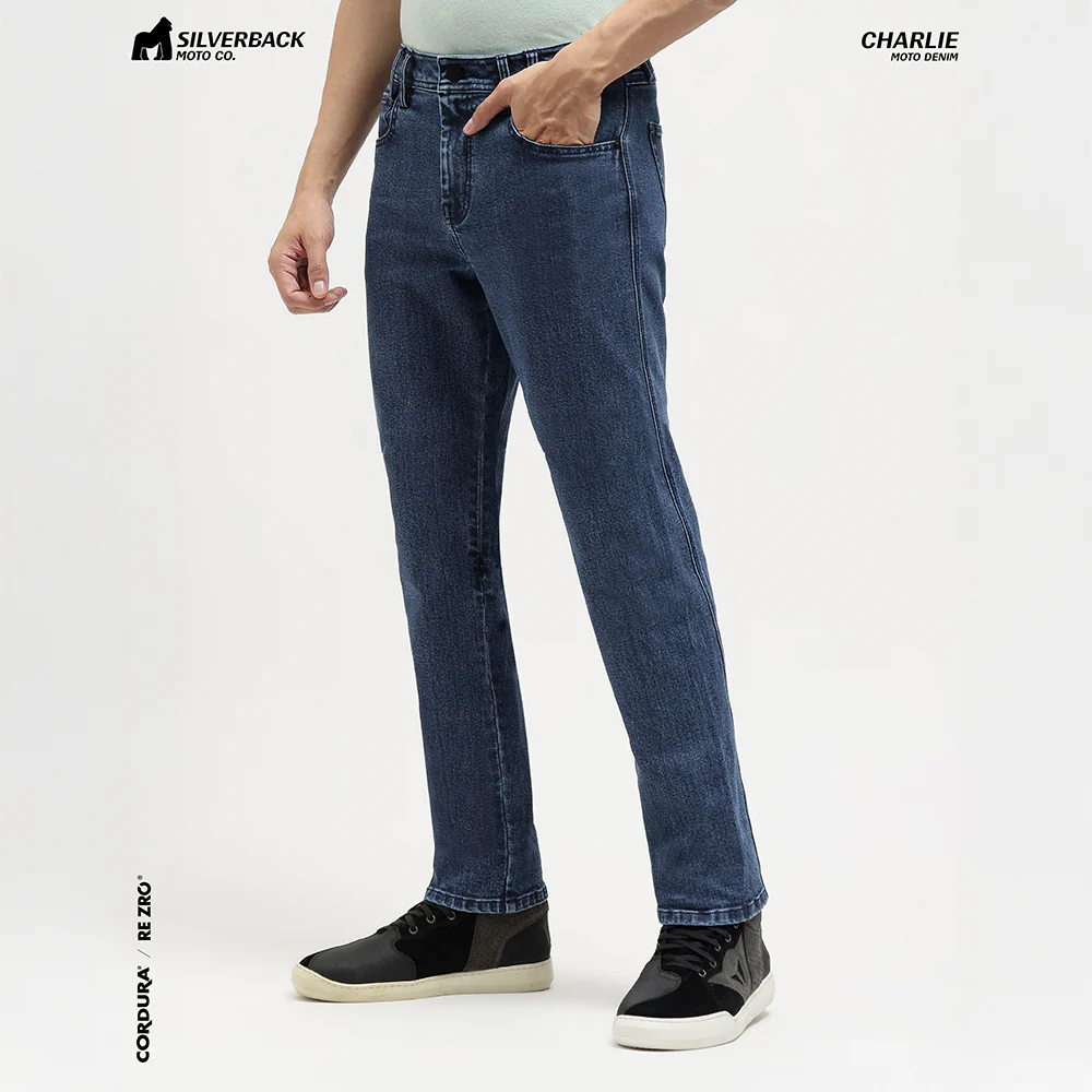 Silverback Charlie - Motorcycle Riding Jeans (Washed Blue) - Image 4