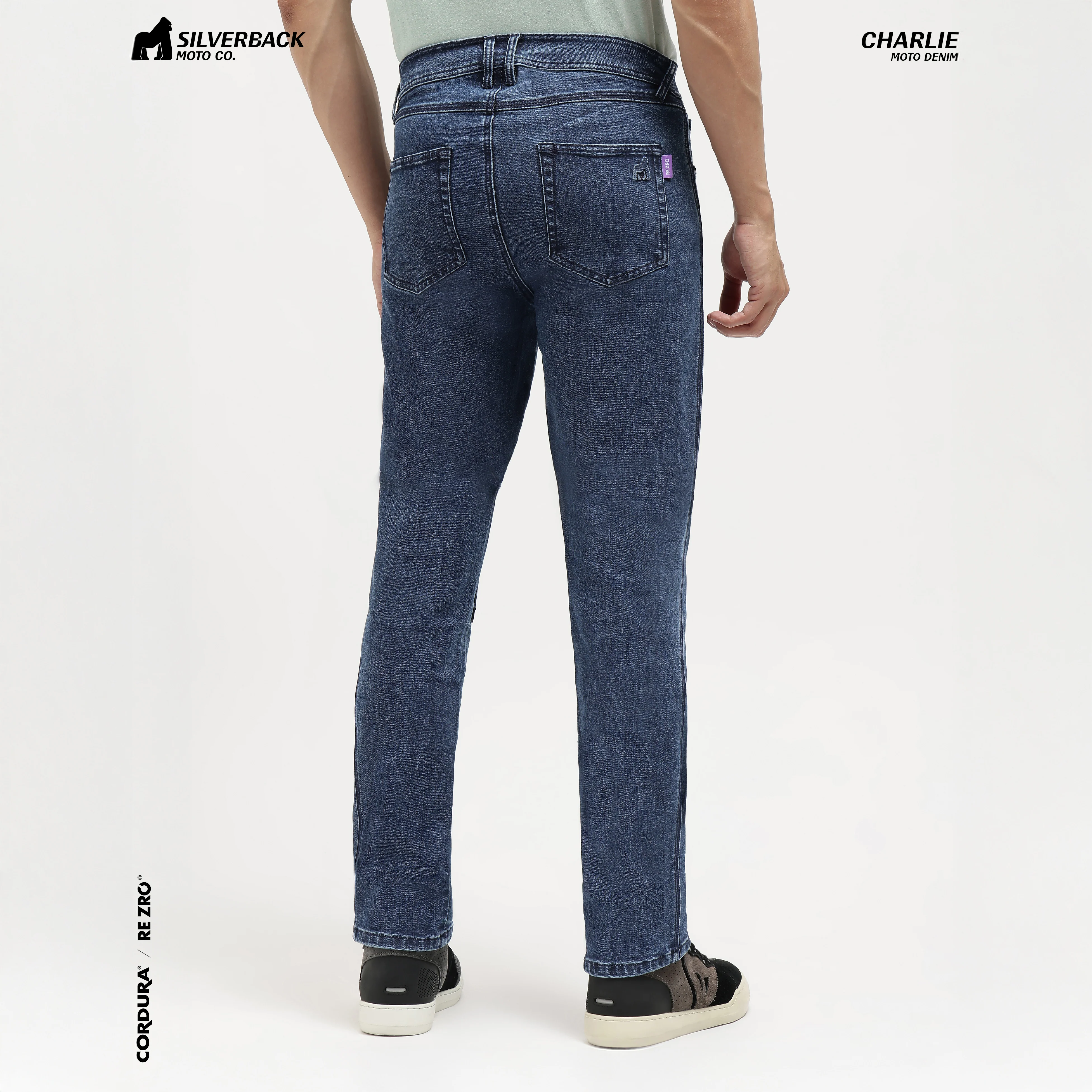 Silverback Charlie - Motorcycle Riding Jeans (Washed Blue) - Image 5