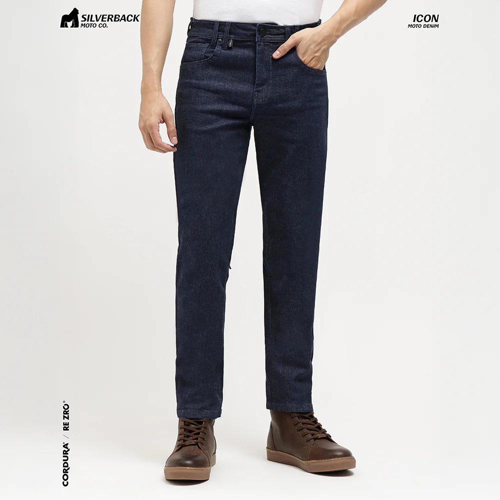 Silverback Icon - Motorcycle Riding Jeans (Dark Blue) - Image 4