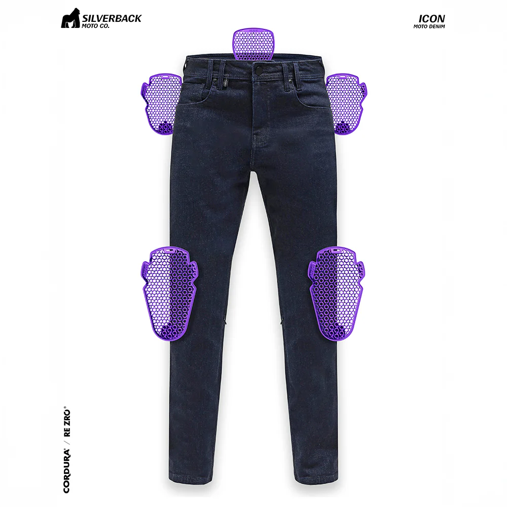 Silverback Icon - Motorcycle Riding Jeans (Dark Blue) - Image 5