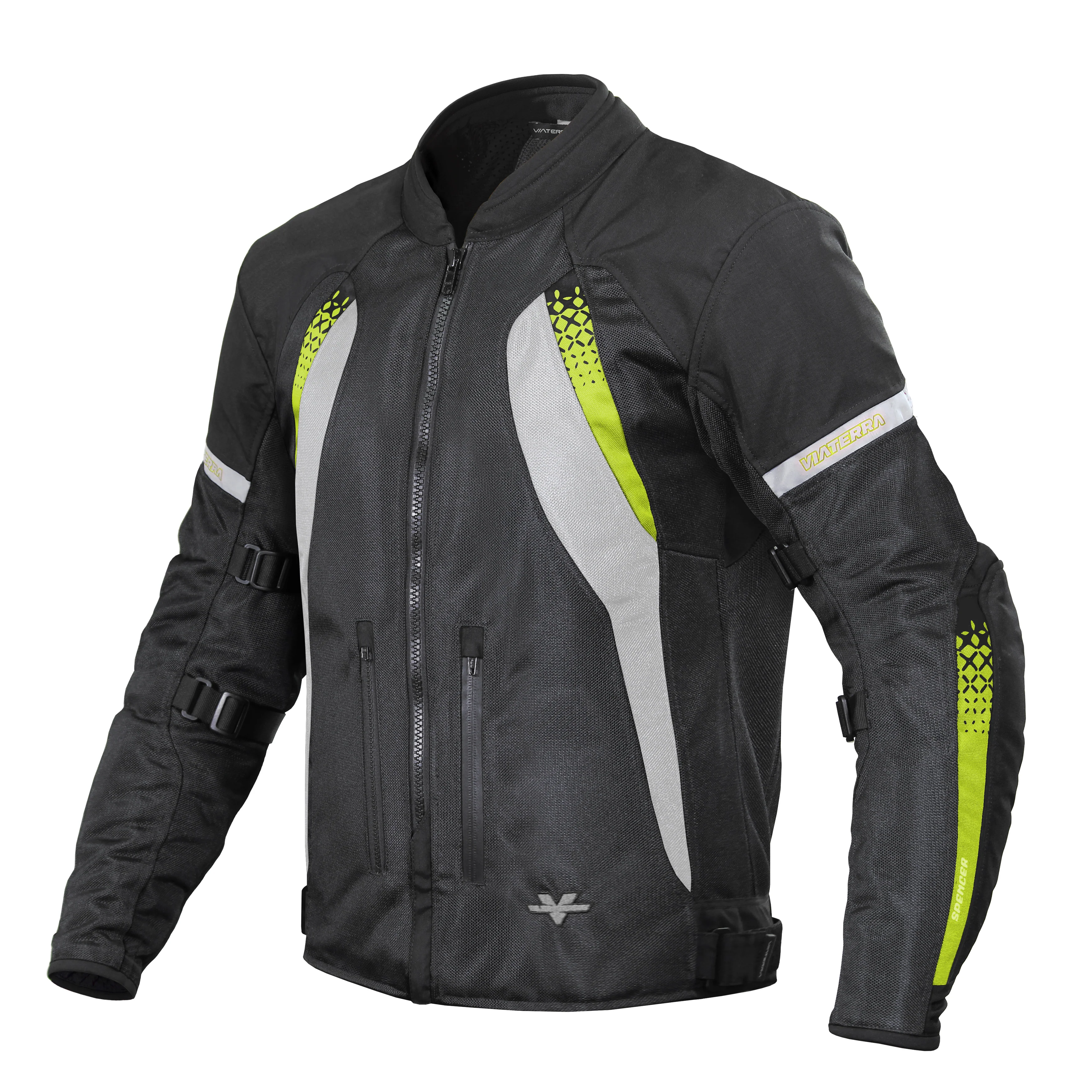 Spencer - Street Mesh Motorcycle Riding Jacket (Green) - Image 3
