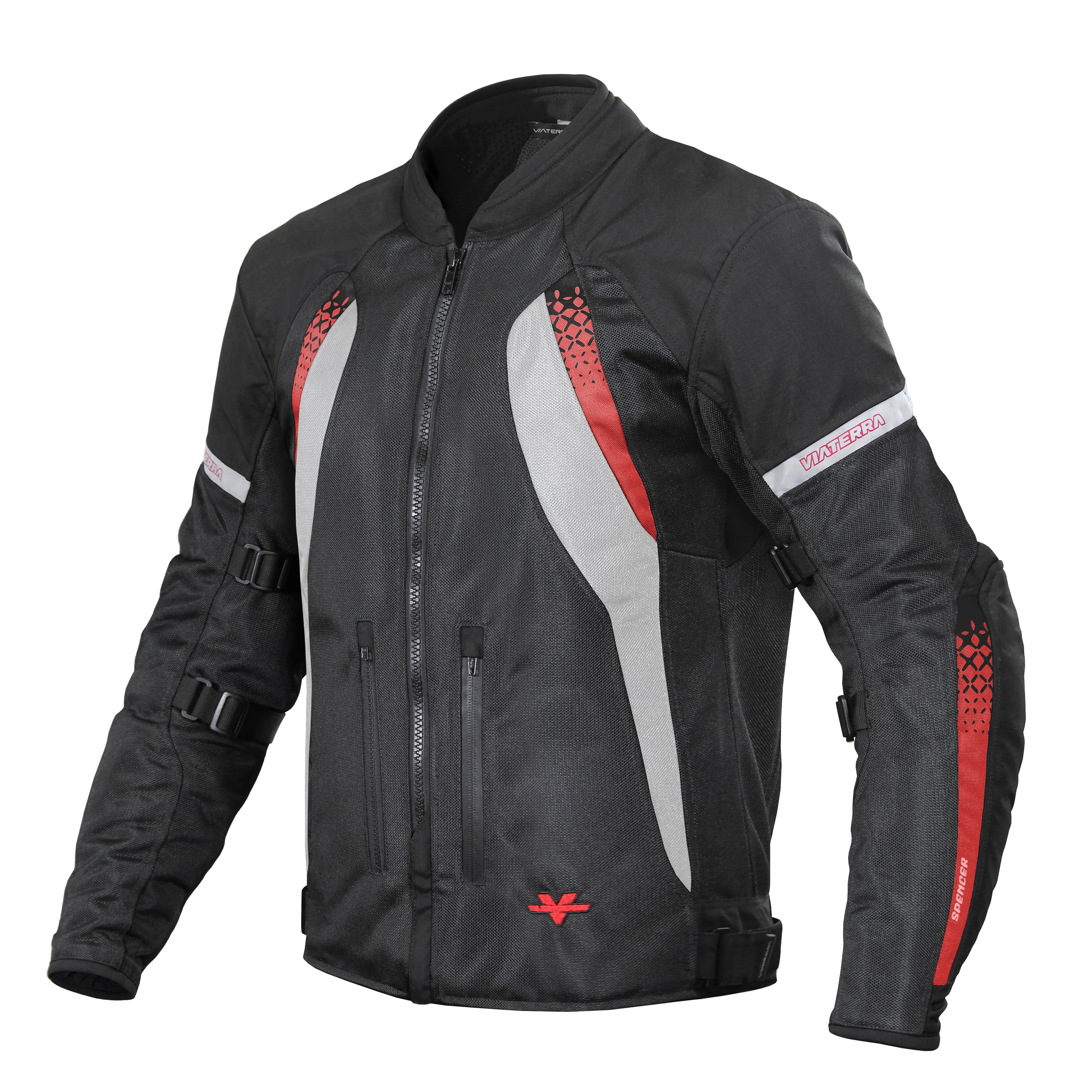 Spencer - Street Mesh Motorcycle Riding Jacket (Red) - Image 3