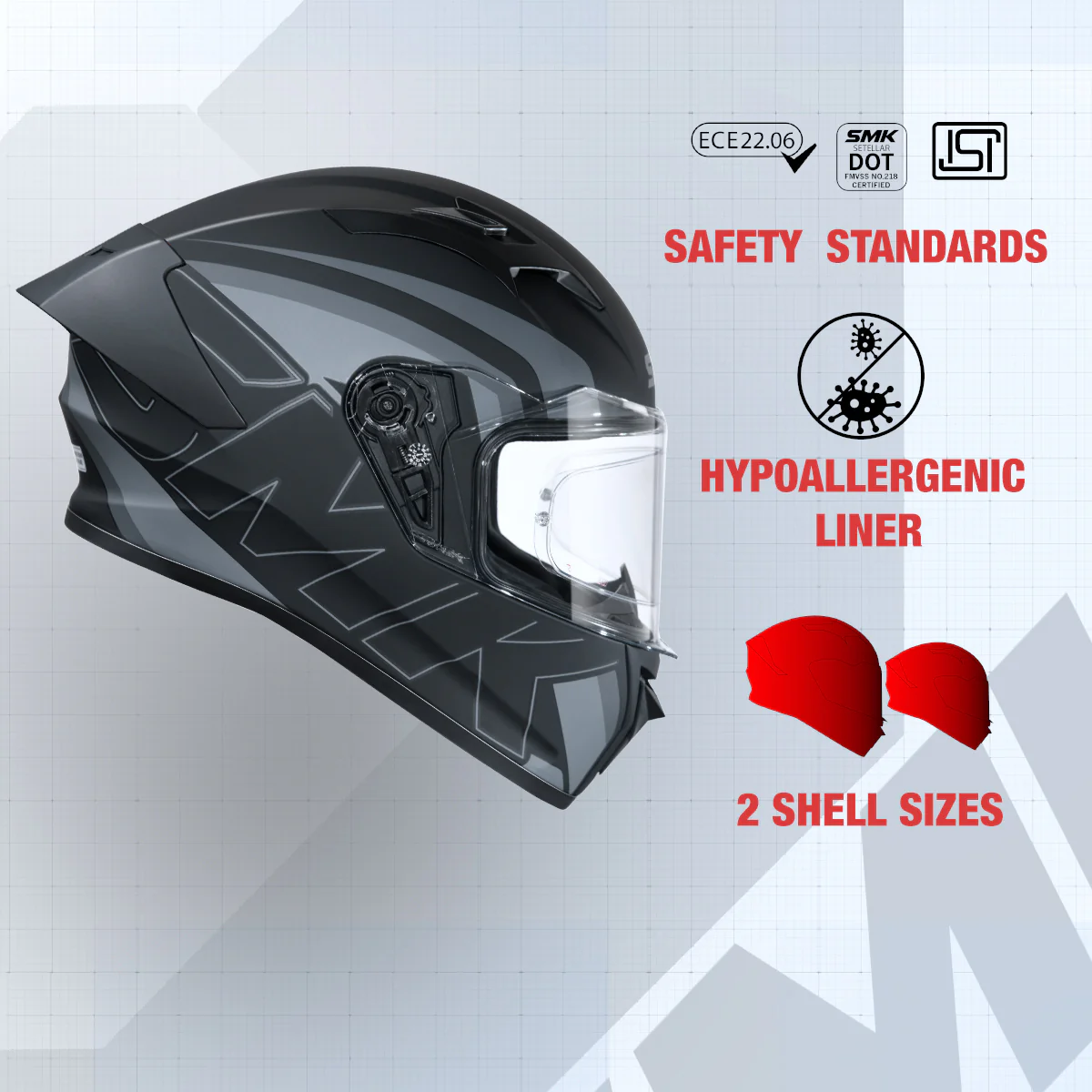 Stellar Stage MA262 - Motorcycle Riding Helmet (Matt Black) - Image 5