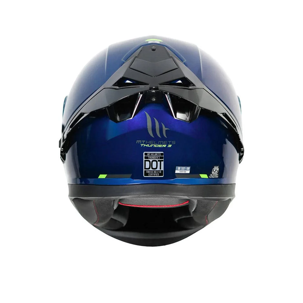 Thunder 3 Pro Solid - Motorcycle Riding Helmet (Gloss Blue) - Image 4