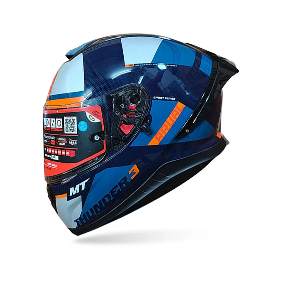 Thunder 3 Sv Pro Arual C7 - Motorcycle Riding Helmet (Gloss Blue/Black)