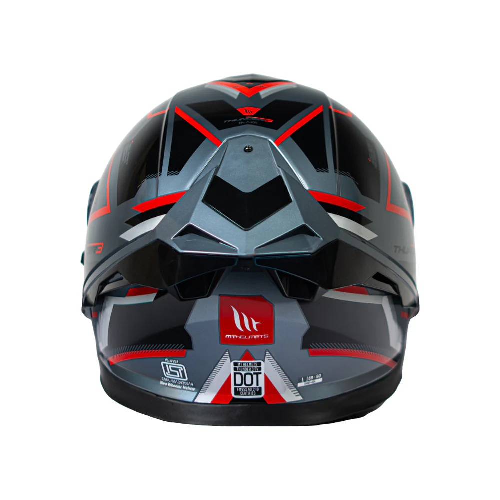 Thunder 3 Sv Pro Blaze C2 - Motorcycle Riding Helmet (Gloss Grey/Black/Red) - Image 3