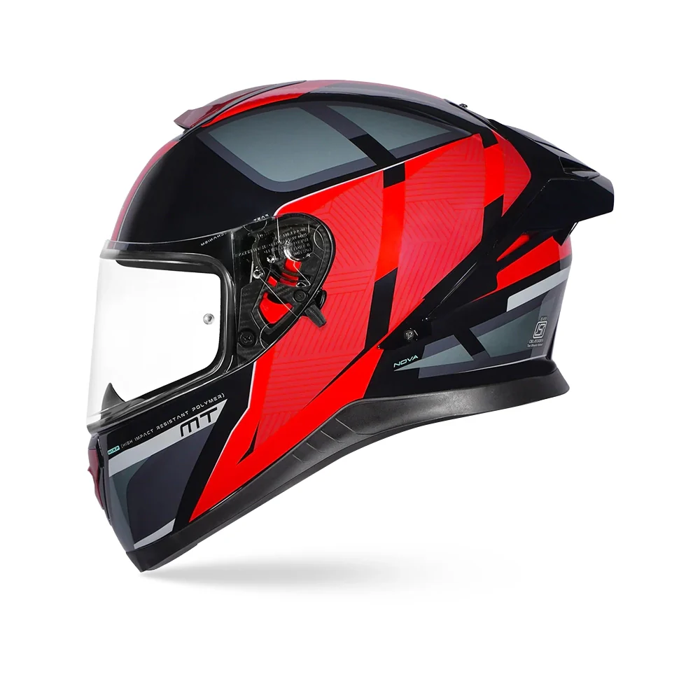 Thunder 3 Sv Pro Nova B5 - Motorcycle Riding Helmet (Gloss Black/Grey/Fluor Red)