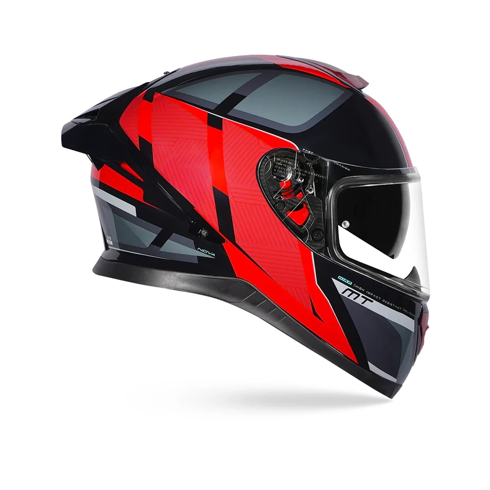 Thunder 3 Sv Pro Nova B5 - Motorcycle Riding Helmet (Gloss Black/Grey/Fluor Red) - Image 2