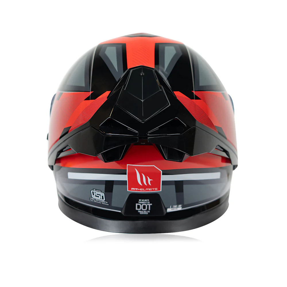 Thunder 3 Sv Pro Nova B5 - Motorcycle Riding Helmet (Gloss Black/Grey/Fluor Red) - Image 4