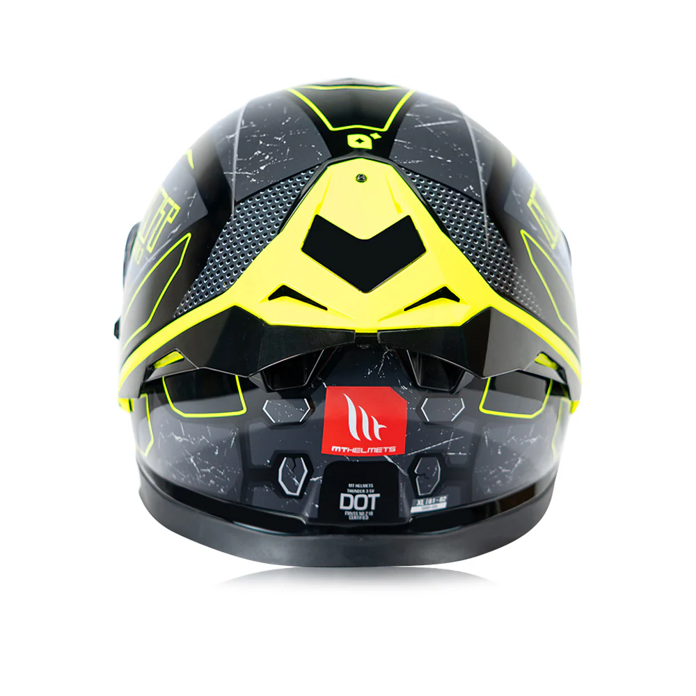 Thunder 3 Sv Pro T-X C2 - Motorcycle Riding Helmet (Gloss Black/Fluor Yellow) - Image 3