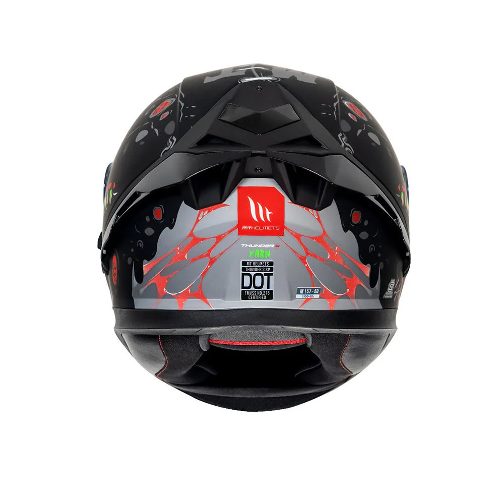 Thunder 3 SV Pro Yarn - Motorcycle Riding Helmet (Matt Black/Yellow/Red) - Image 4