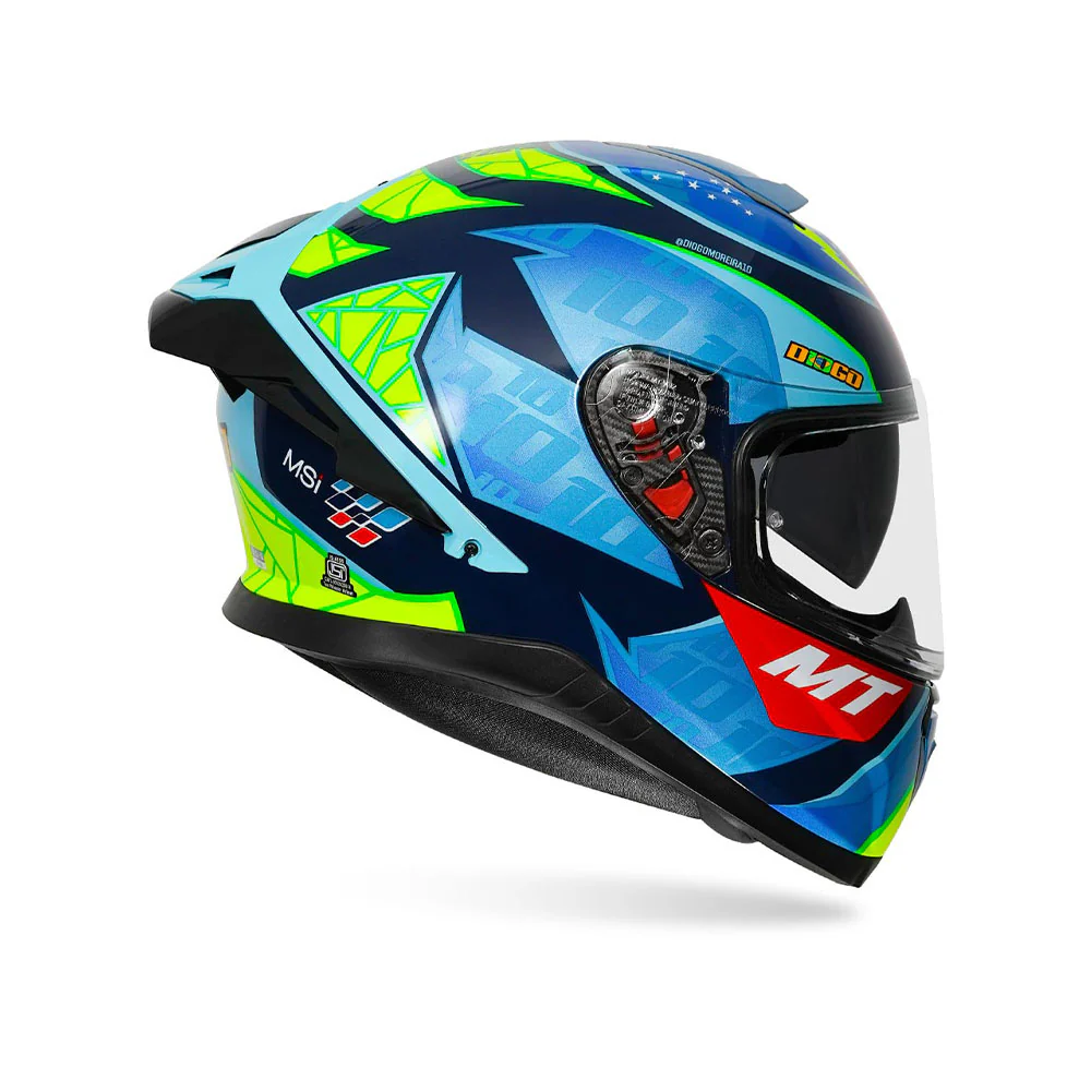 Thunder 3 Pro Diogo Moreria - Motorcycle Riding Helmet (Gloss Fluor Blue/Fluor Yellow) - Image 2
