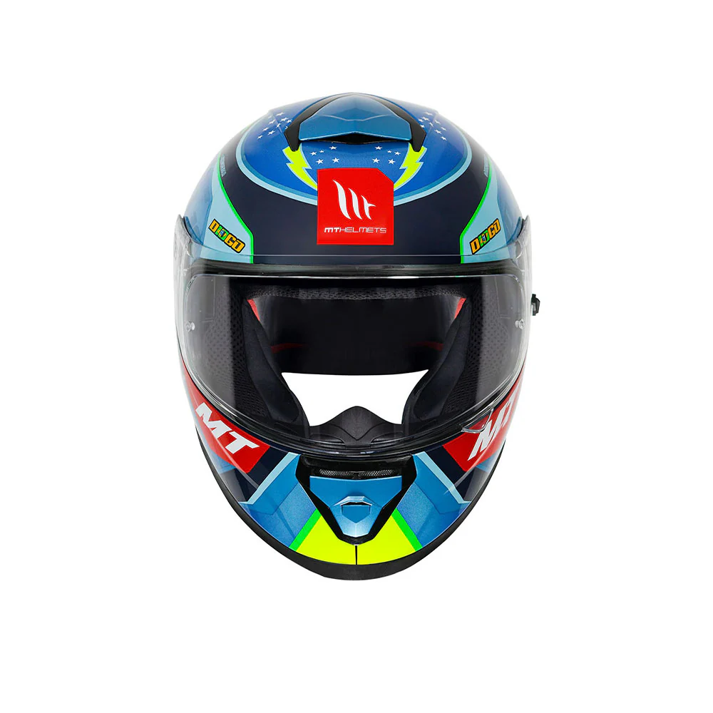 Thunder 3 Pro Diogo Moreria - Motorcycle Riding Helmet (Gloss Fluor Blue/Fluor Yellow) - Image 3