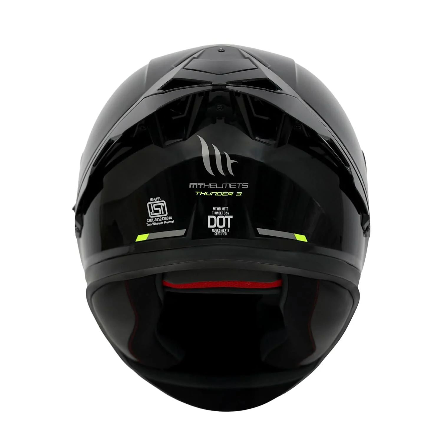 Thunder 3 Pro Solid - Motorcycle Riding Helmet (Gloss Black) - Image 5