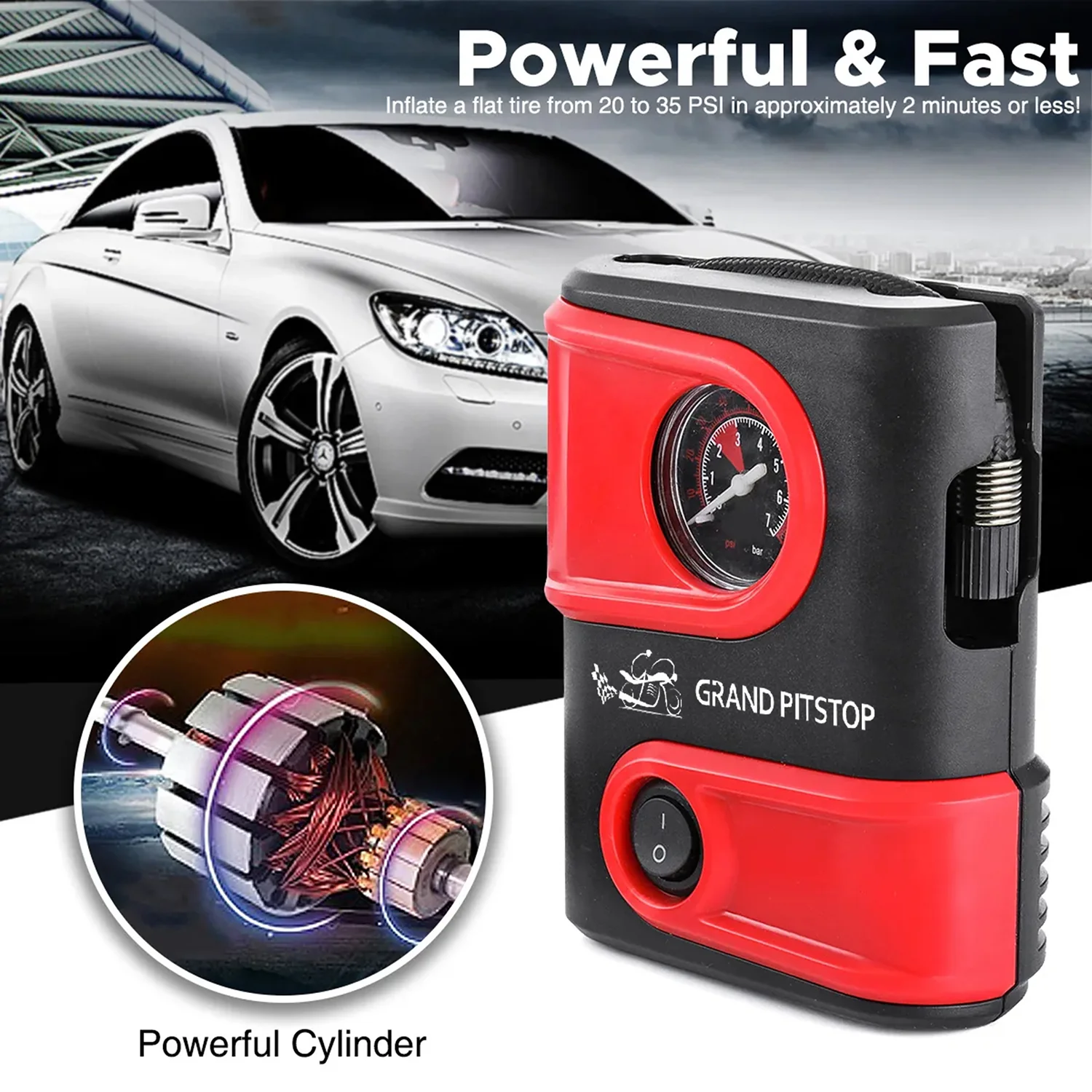 Tire Inflator Machine Dual Port for Car and Bike - Image 8