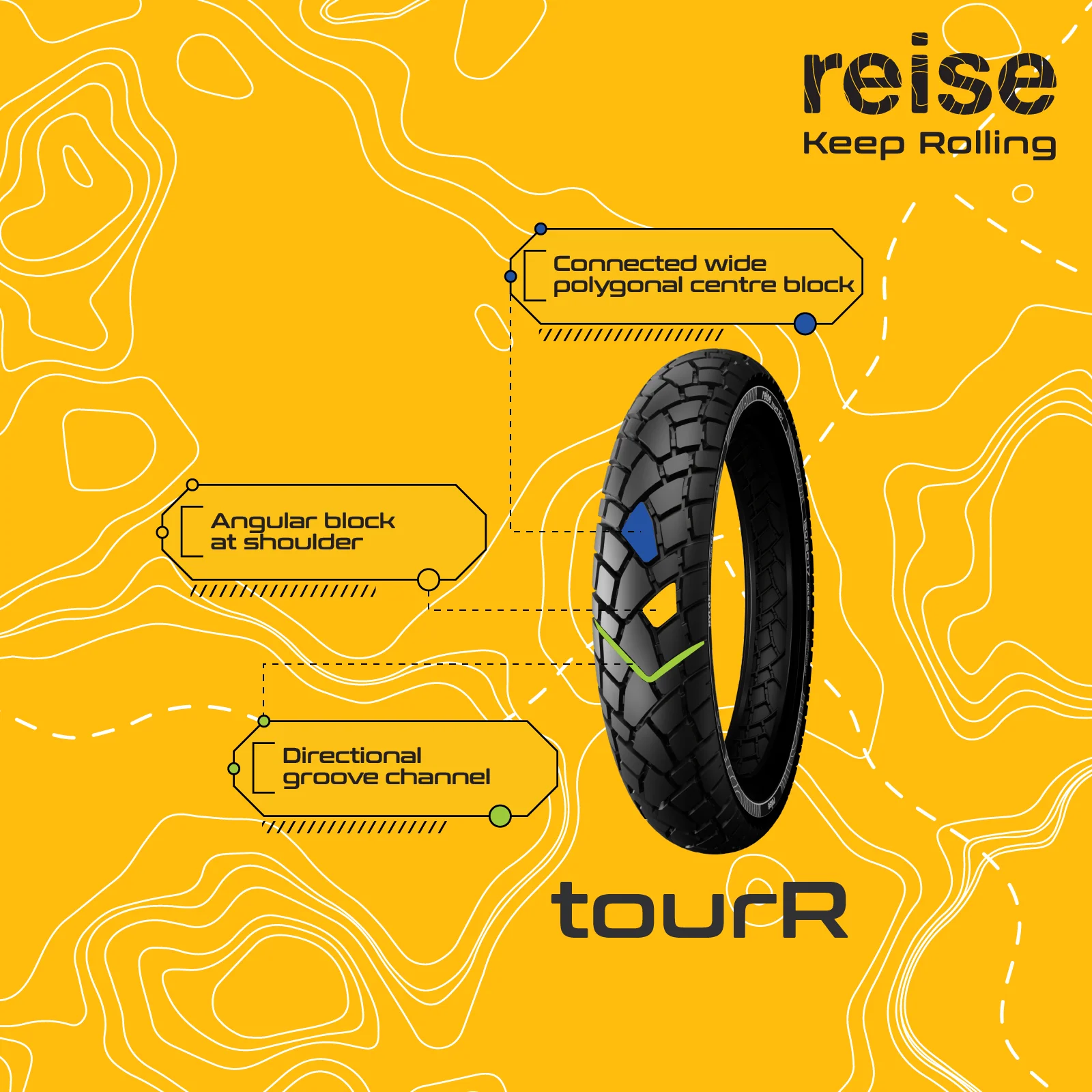tourR 30-01 100/90-18 56P Rear Tubeless Tyre - Image 5