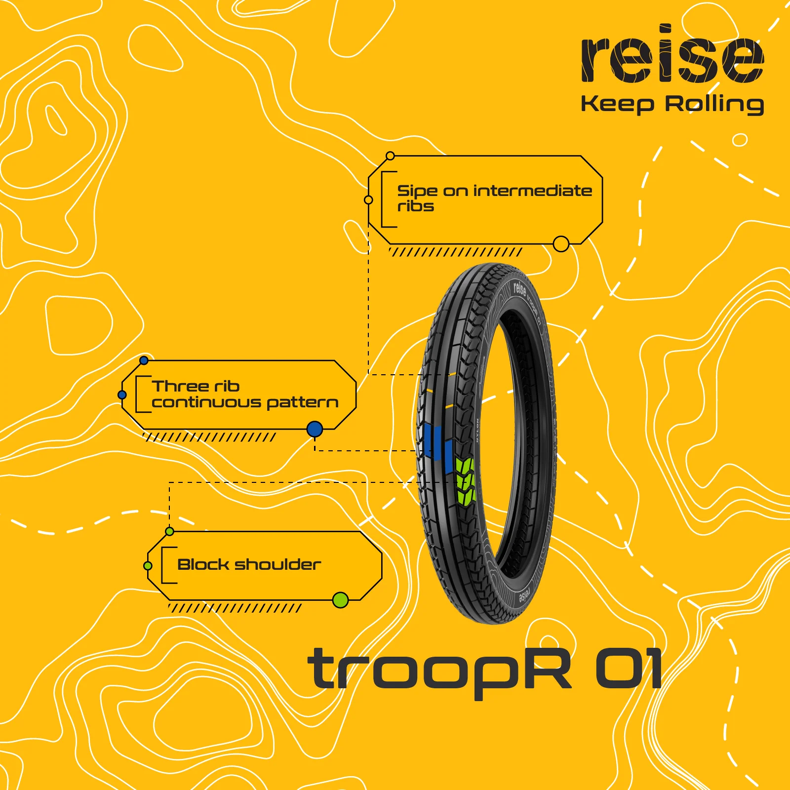 troopR 01 3.25-19 54P Front Tube Tyre - Image 5