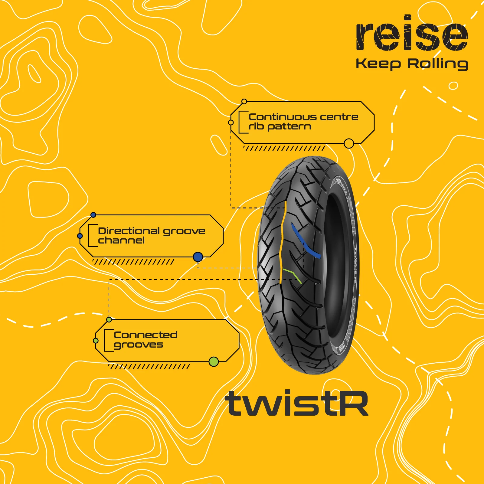 twistR 01 110/70-11 45L Front Tubeless Tyre (2024) - Image 5